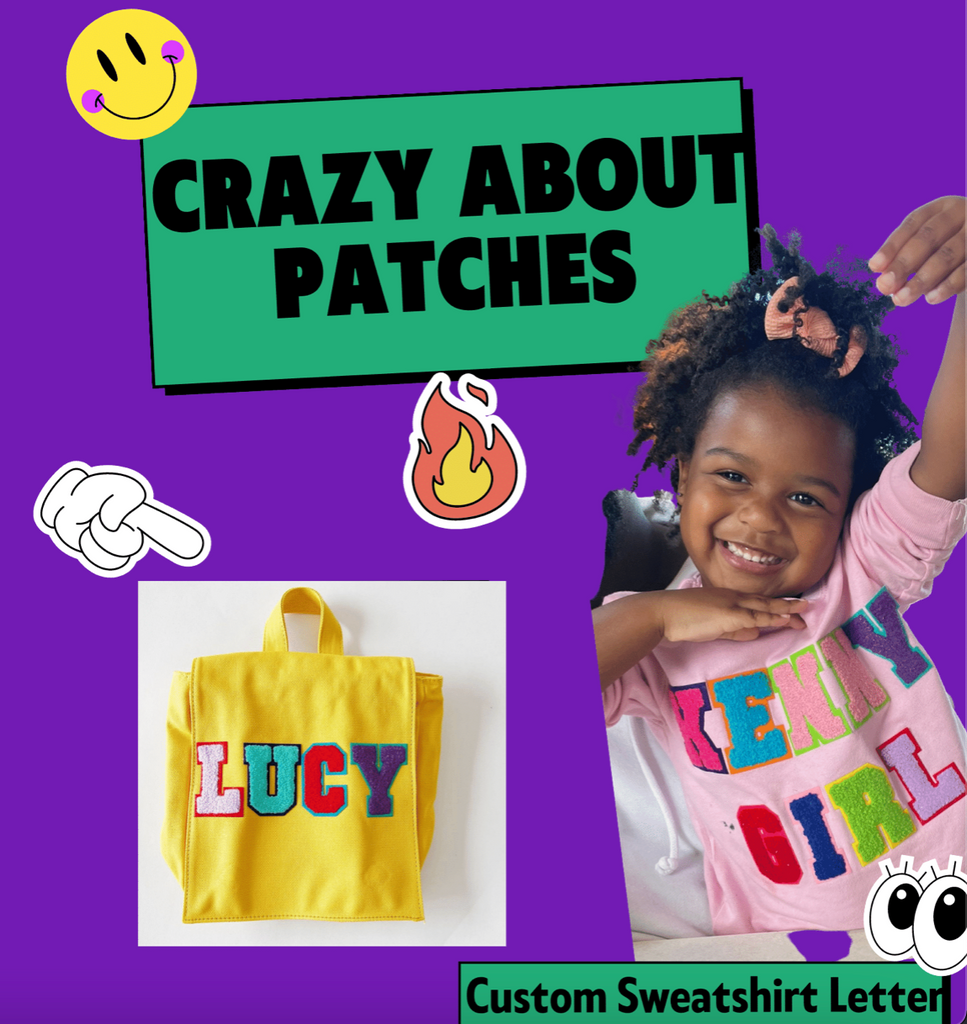 patches, chenille, sweatshirt, custom, bag, letter patch, iron on