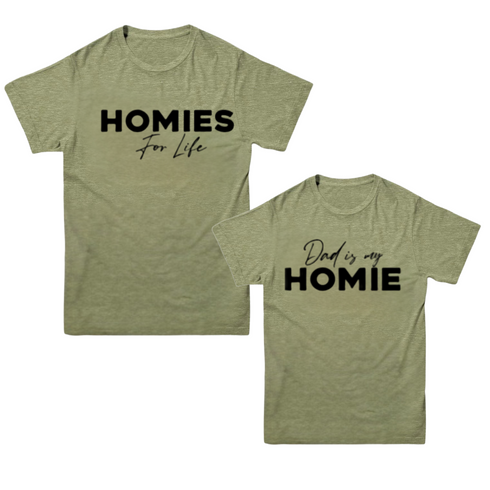 Matching Daddy and Me Set - Homies for Life (Multiple Colors)