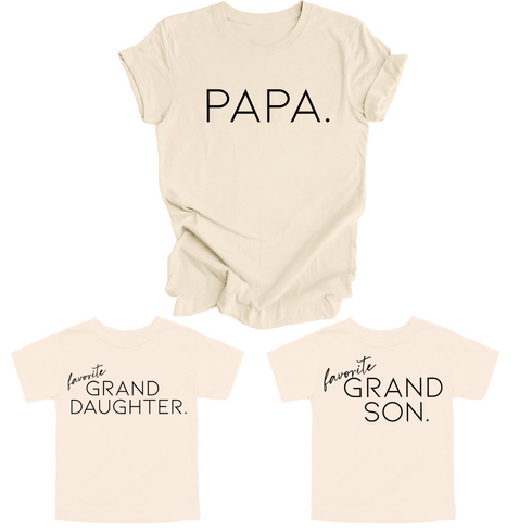Grandpa and Grand Child - Papa/Grandson/Granddaughter Matching Shirts