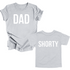 Dad, Mom, Shorty Matching T-shirt Set - Heather Grey