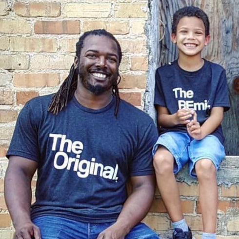 Parent + Child Outfits - The Original The Remix® (navy shirt) Set of 2