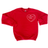 Valentines Day Embroidered Heart - Adult/Kids Sweatshirt