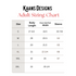 adult sizing chart for kaans designs shirts
