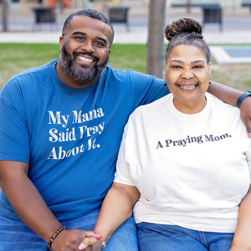 A Praying Mom - Adult T-shirt