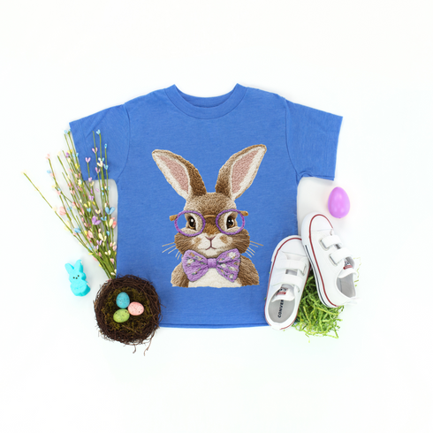 Vintage Easter Bunny with/Purple Bow Tie - Child/Adult T-shirt