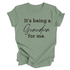 Grandparent Collection: It's being a Grandma for me shirt (multiple colors)