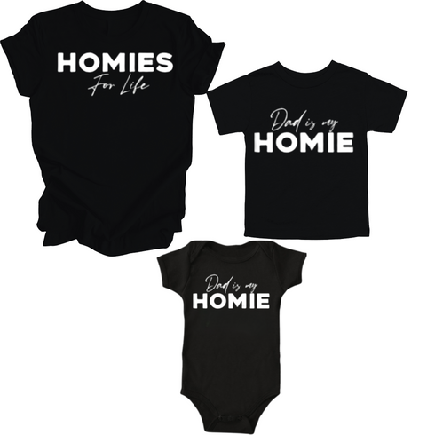 Matching Father and Child Set - Homies for Life ( Multiple Colors)