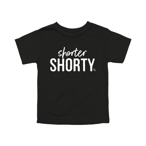 Dad, Mom, Shorty Matching T-shirt Set - Black