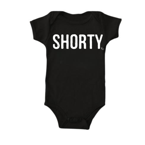 Dad, Mom, Shorty Matching T-shirt Set - Black