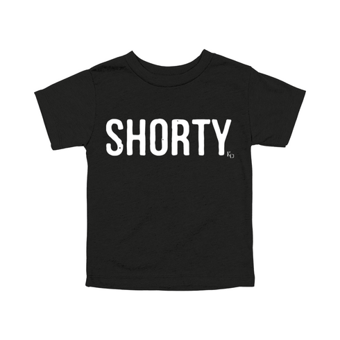 Dad, Mom, Shorty Matching T-shirt Set - Black