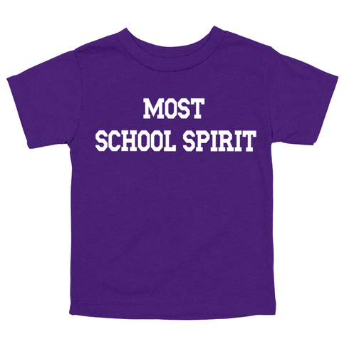 Back to School- "Most School Spirit" Kids Multiple Color T-shirt