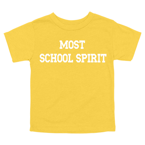 Back to School- "Most School Spirit" Kids Multiple Color T-shirt