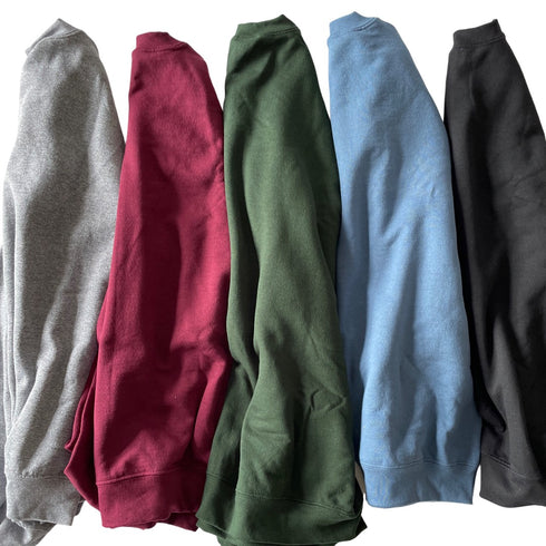 various colors of pullover sweatshirt to choose from design options