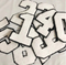 White Large Varsity Numbers- Iron-on Chenille Patches (0-9)