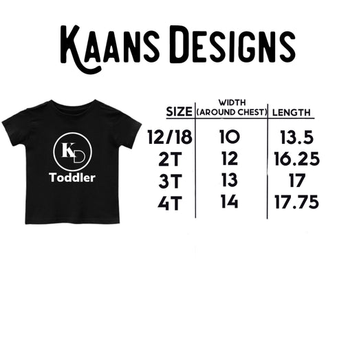 unisex sizing chart for toddlers from kaans designs