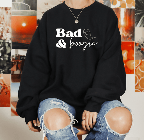 Spooky SZN T-shirt | Halloween Shirts | Women Shirts | Ghosts, Bats Shirt | Bad and Boogie | Trendy Halloween Tshirt | Fall Comfort | Preppy