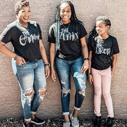 black mom and daughter matching outfits