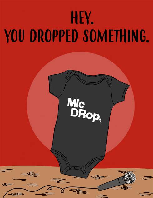 Mic Drop - Pregnancy Announcement Greeting Card