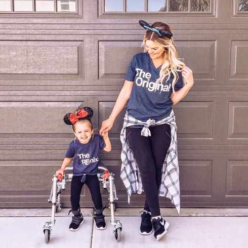 fifiandmo, christina smallwood, cerebral palsey awareness, disney shirts, mom and daughter, going to see mickey, disney world, walt disney shirts, matching set, mom, girl, mickey ears, custom set