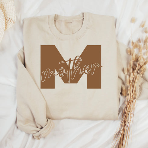 Mother Sweatshirt | Women Clothing | Fall PSL Top | Varsity Letter Pullover | Crewneck Sweater | Motherhood Shirt | Cozy Season | Unisex Tee